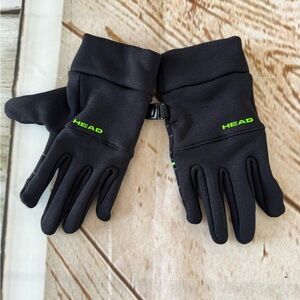Head Kids Mittens - Black with Green Accents